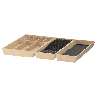 IKEA UPPDATERA Таця для столових приборів/перегородка для ножів+приправ, світлий бамбук, 72x50 см 09501050 фото