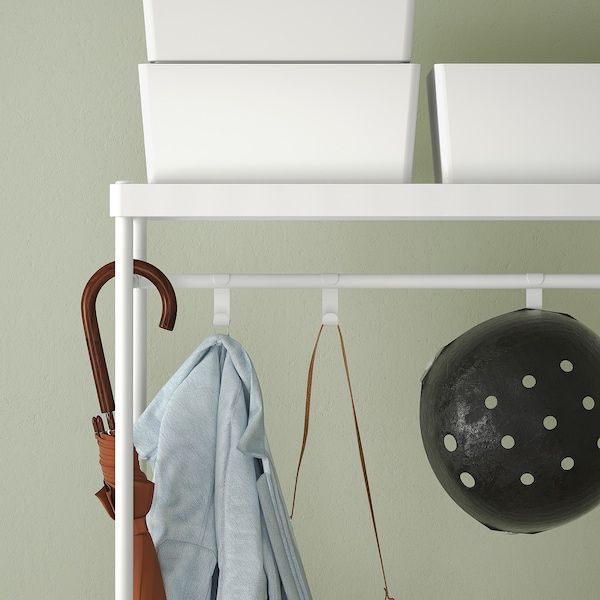 IKEA MACKAPAR Вішак для одягу / полиці для взуття, білий, 78x32x200 см 50530988 фото