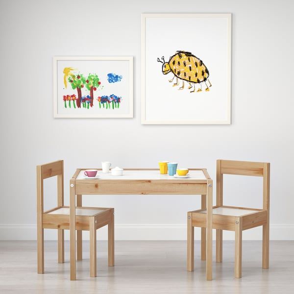 IKEA LATT Дитячий столик і 2 стільці, білий/сосна 50178411 фото