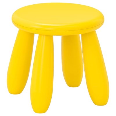 IKEA MAMMUT Детский стул, для использования внутри/снаружи, желтый 20382324 фото
