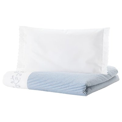 IKEA GULSPARV Чохол 1 подушка для ліжечка, в смуги/синій, 110x125/35x55 см 10427064 фото