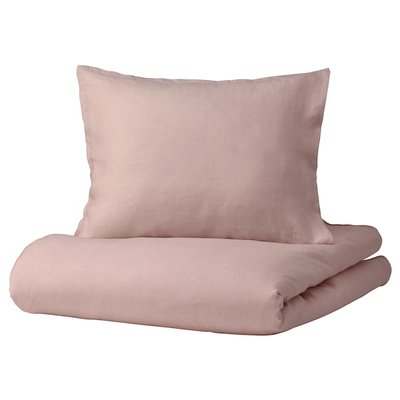 IKEA DYTAG Підковдра та 2 наволочки, світло-рожевий, 200x200/50x60 см 20518841 фото