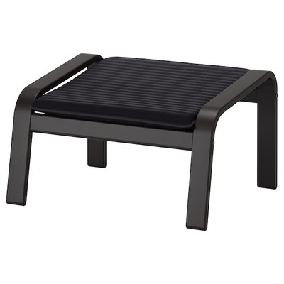 IKEA POANG Підставка для ніг, чорно-коричневий/Кніса чорний 99244669 фото