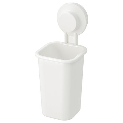 IKEA TISKEN Тримач для зубної щітки з присоскою, білий 80381294 фото