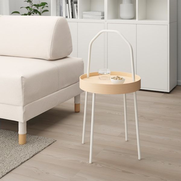 IKEA BURVIK Столик, білий, 38 см 60340389 фото