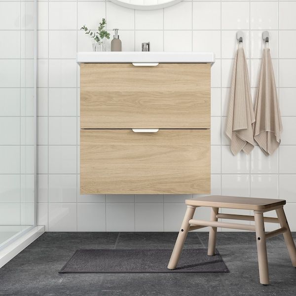 IKEA OSBYSJON Килимок для ванної, сірий, 40x60 см 40514205 фото