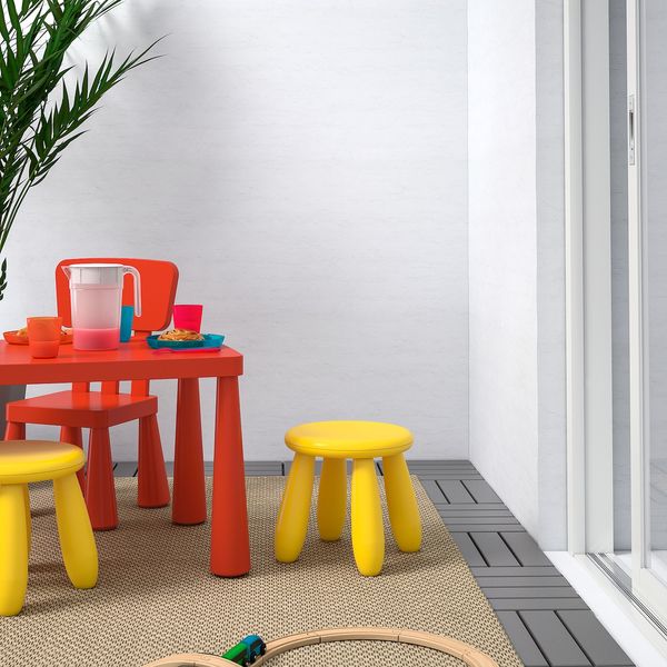 IKEA MAMMUT Дитячий стілець, для внутрішнього/зовнішнього використання, жовтий 20382324 фото