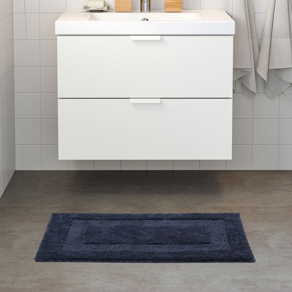 IKEA RODVATTEN Килимок для ванної кімнати, темно-синій, 50x80 см 10500139 фото