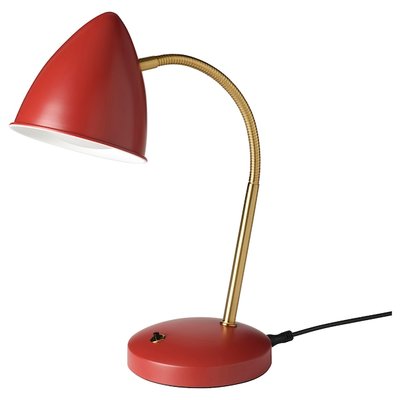 IKEA ISNALEN Столова лампа LED, червона/колір латуні 80520011 фото