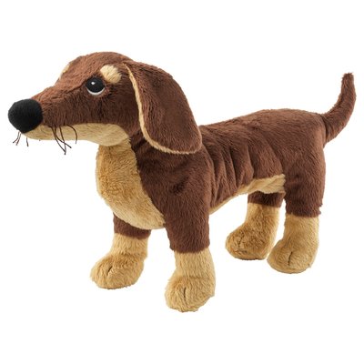IKEA SMASLUG Іграшковий плюшевий пес/коричневий 20260445 фото