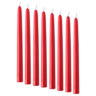 IKEA VINTERFINT Свічка без запаху, червона, 25 см 60551862 фото
