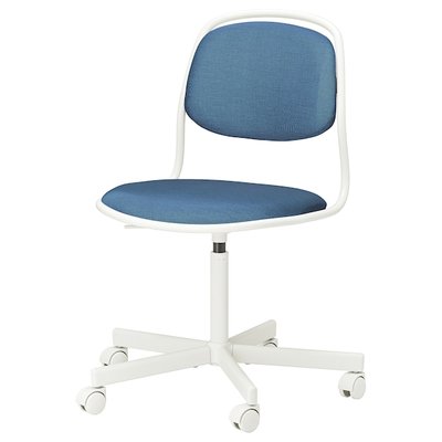 IKEA ORFJALL Обертовий стілець, білий/Vissle синій 39501096 фото