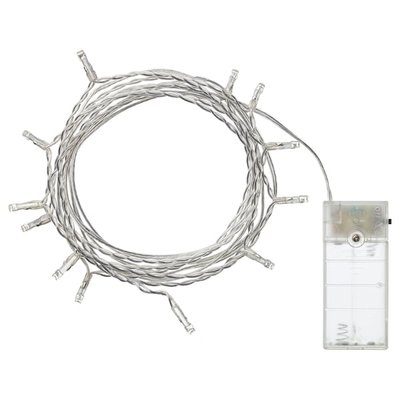 IKEA LEDFYR Гірлянда LED, 12 лампочок, для внутрішнього користування/на батарейках, сріблястий 30421023 фото