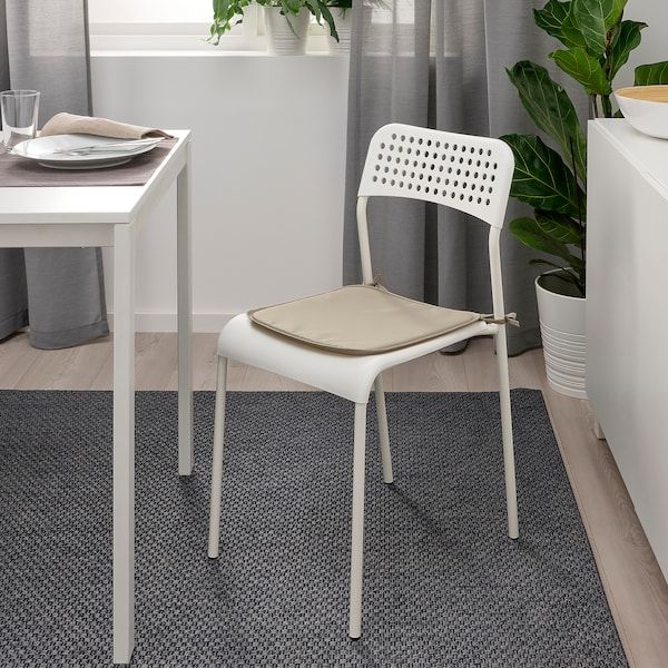 IKEA BRAMON Подушка на стілець, сіро-бежевий колір для внутрішнього/зовнішнього використання, 34x34x1.0 см 30483209 фото