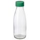 IKEA SPARTANSK Пляшка для води, безбарвне/зелене скло, 0,5 л 60517953 фото 1