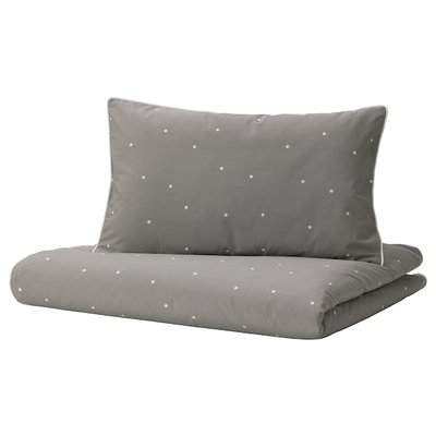 IKEA LENAST Підковдра 1 наволочка для ліжка, візерунок у горошок, 110x125/35x55 см 60488936 фото