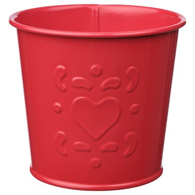 IKEA VINTERFINT Обгортка для горщика, візерунок червоне серце, 9 см 90552191 фото