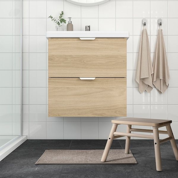 IKEA OSBYSJON Килимок для ванної кімнати, світло-сіро-бежевий, 40x60 см 30514201 фото