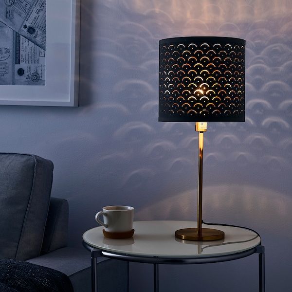 IKEA NYMO / SKAFTET Настільна лампа, чорний латунь/латунь 09319329 фото