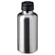 IKEA ENKELSPARIG Пляшка для води, нержавіюча сталь/чорний, 0.7 л 80513529 фото
