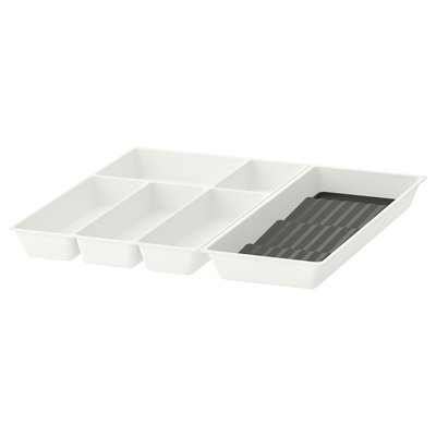 IKEA UPPDATERA Таця для столових приладів/підставка для приправ, білий/антрацитовий, 52x50 см 09500852 фото