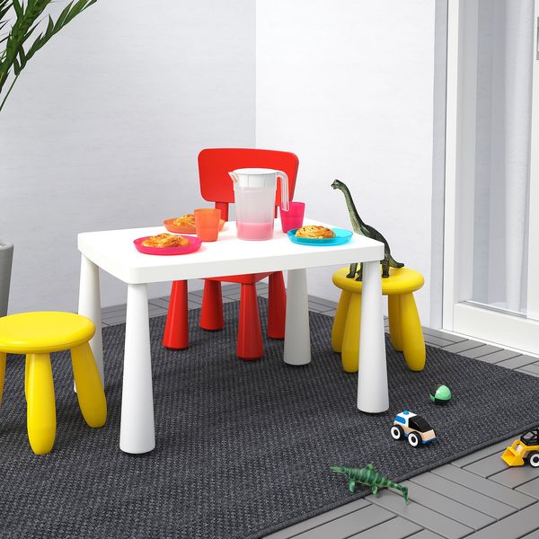 IKEA MAMMUT Дитячий столик для внутрішнього/зовнішнього використання, білий, 77x55 см 50365177 фото