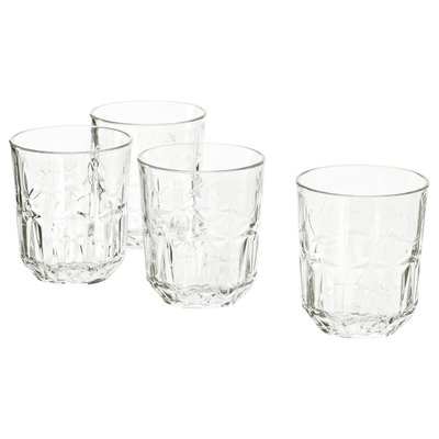 IKEA SALLSKAPLIG Склянка, безбарвне скло/візерунок, 270 мл 40472903 фото