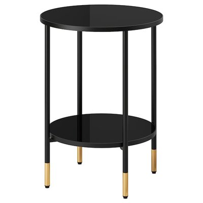 IKEA ASPEROD Столик, чорний/чорне скло, 45 см 10462180 фото