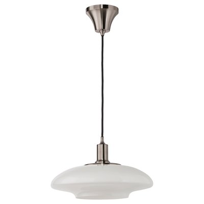 IKEA TALLBYN Підвісна лампа, нікельований/опаловий білий скло, 40 см 40440238 фото