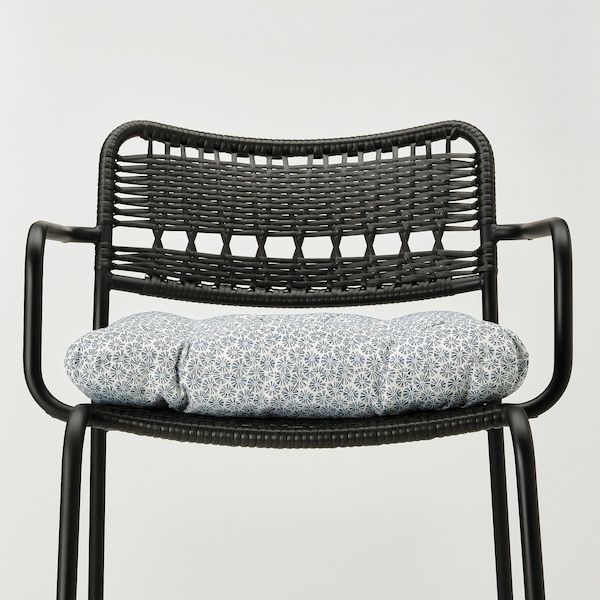 IKEA KLOSAN Подушка на стілець, садова, блакитна, 44x44 см 80504105 фото