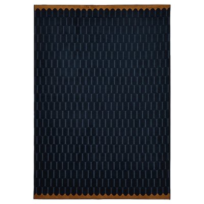 IKEA NOVLING Коротковорсовий килим, темно-синій/медово-коричневий, 128x195 см 20532979 фото