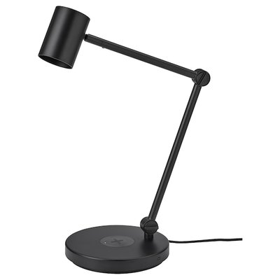 IKEA NYMANE Стaціонарна лампа з індукційною зарядкою, антрацит 90477743 фото