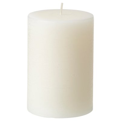 IKEA JAMLIK Блокова парфумована свічка, ваніль/світло-бежевий, 30 годин 50502278 фото