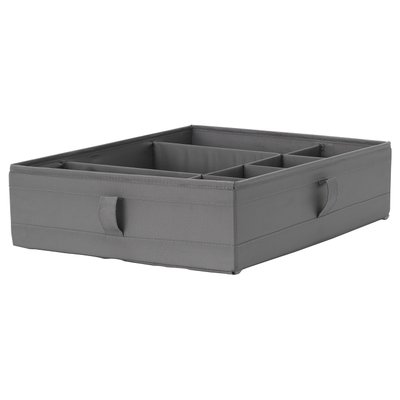 IKEA SKUBB Коробка з перегородками, темно-сіра, 44x34x11 см 50400005 фото