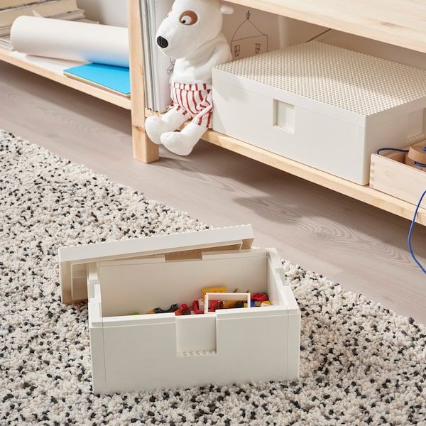 IKEA BYGGLEK Ящик LEGO® з кришкою, білий, 26x18x12 см 50372187 фото