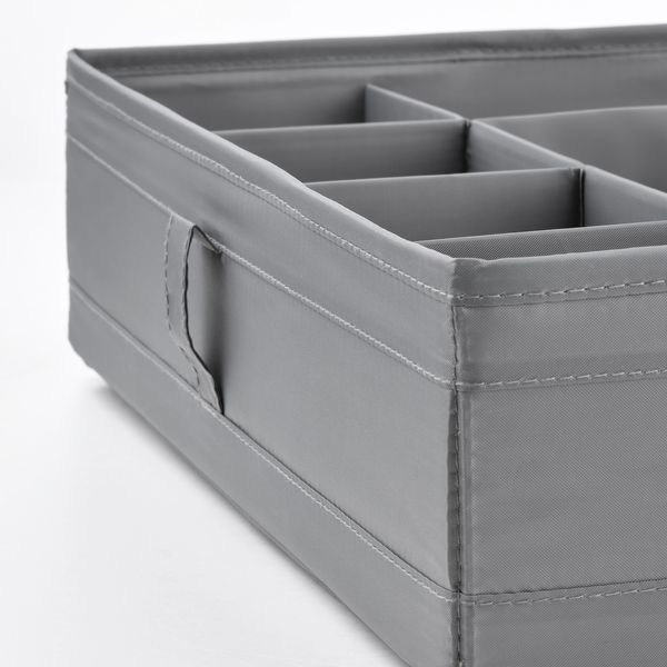 IKEA SKUBB Коробка з перегородками, темно-сіра, 44x34x11 см 50400005 фото