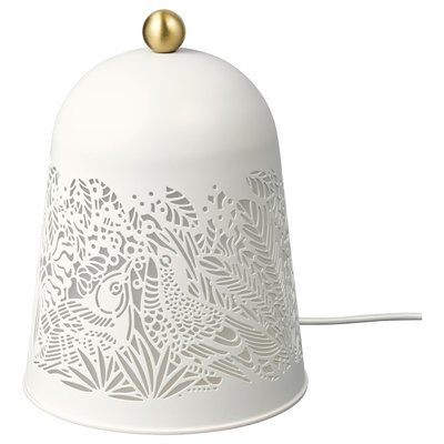 IKEA SOLSKUR LED-настільна лампа, білий/латунний колір 10424517 фото