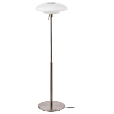 IKEA TALLBYN Підлогова лампа, нікельована/опаловий білий скло, 135 см 40437740 фото