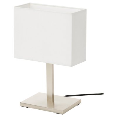 IKEA TOMELILLA Настільна лампа, нікельована/біла, 36 см 80450414 фото
