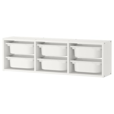 IKEA TROFAST Шафка настінна, білий/білий, 99x21x30 см 79898306 фото