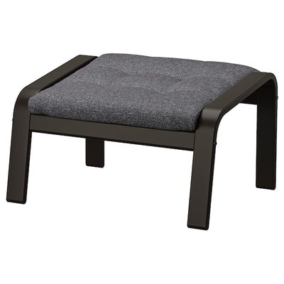 IKEA POANG Підніжка, чорно-коричневий/Gunnared темно-сірий 09502101 фото