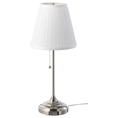 IKEA ARSTID Столова лампа, нікельована/біла 70280634 фото