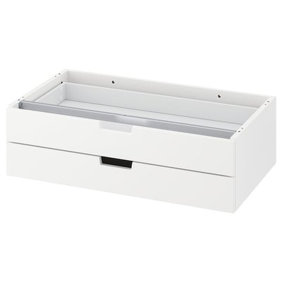 IKEA NORDLI Модульна комода/2 шухляди, білий, 80x23 см 70471619 фото