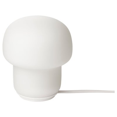 IKEA TOKABO Скляний настільний ламп, опаловий білий 40357998 фото
