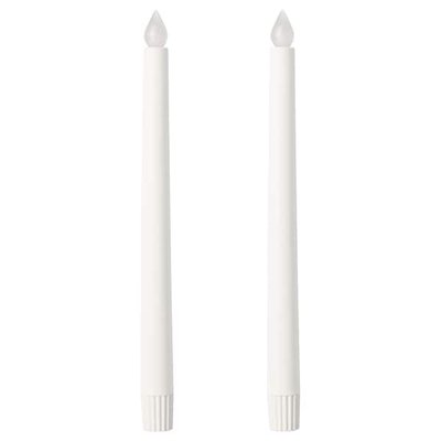 IKEA ADELLOVTRAD Свічка LED, біла для інтер'єру, 28 см 70520262 фото