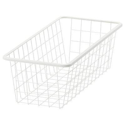 IKEA JONAXEL Дротяний кошик, білий, 25x51x15 см 60419962 фото