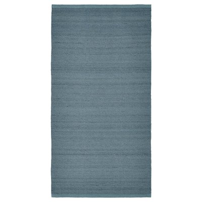 IKEA TIDTABELL Килим тканий на плоско, сіро-блакитний, 80x150 см 50561866 фото