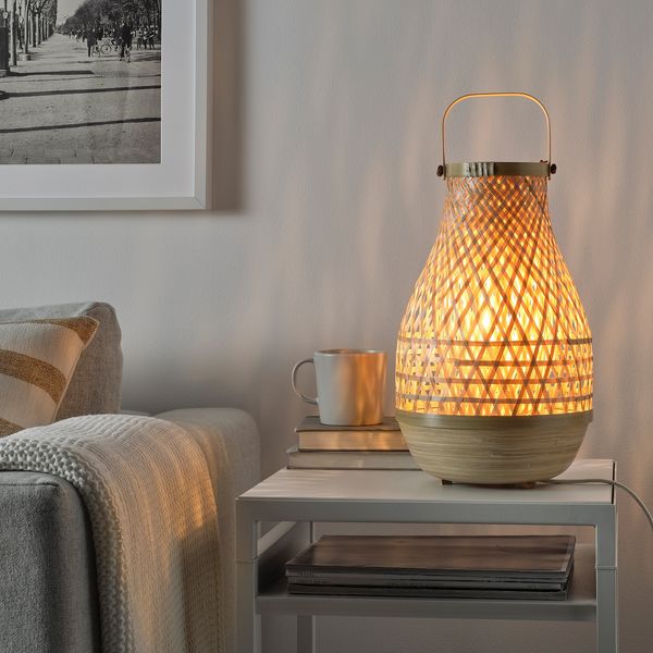 IKEA MISTERHULT Столова лампа, бамбук/ручна робота, 36 см 50437626 фото