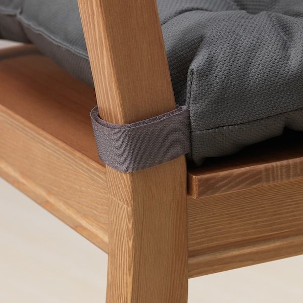 IKEA MALINDA Подушка на стілець, сіра, 40/35x38x7 см 10331014 фото