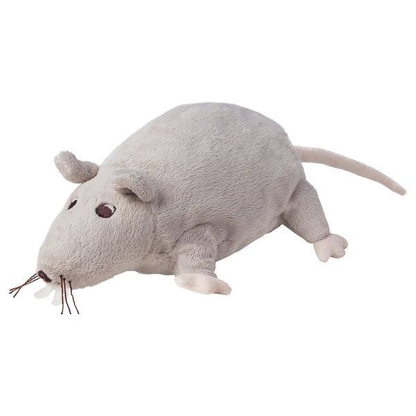 IKEA GOSIG RATTA Плюшевий, сірий/бежевий, 23 см 90490476 фото